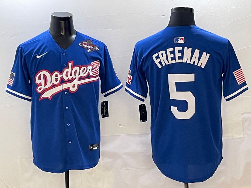 Men Los Angeles Dodgers #5 Freeman Blue Second generation Joint Name Nike 2025 MLB Jersey style 6->los angeles dodgers->MLB Jersey